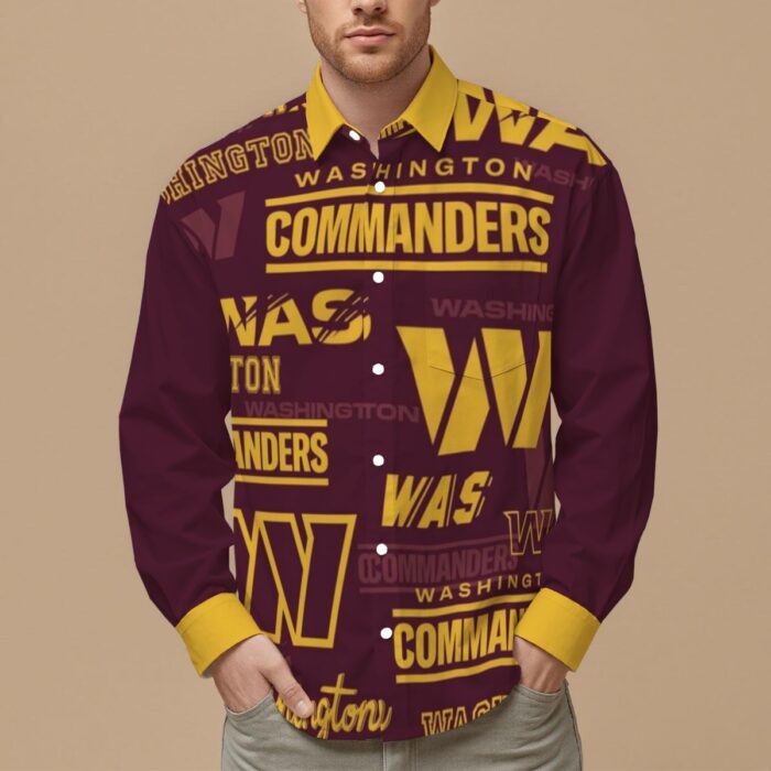 Washington Commanders Men's Slim Fit Long Sleeve Shirt - Image 1