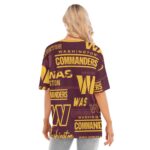 Washington Commanders Women's Short Sleeves T-shirt With Hem Split - Image 4