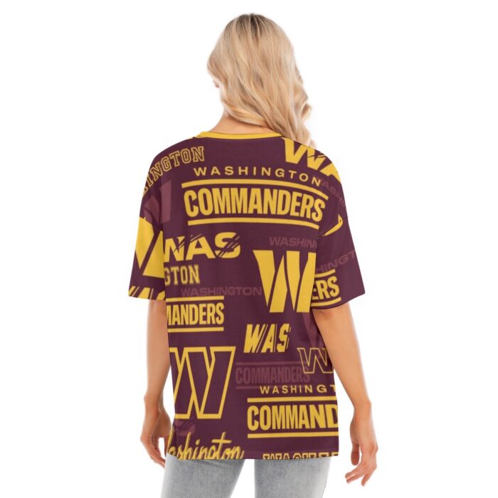 Washington Commanders Women's Short Sleeves T-shirt With Hem Split - Image 4