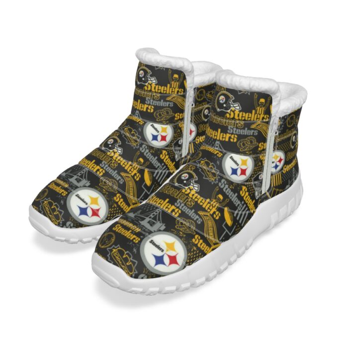 Pittsburgh Steelers Zubaz All-Over Print Women's Zip-up Snow Boots - Image 4