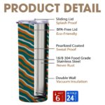 Miami Dolphins Zubaz Skinny Tumbler Stainless Steel with Lids 20OZ - Image 2