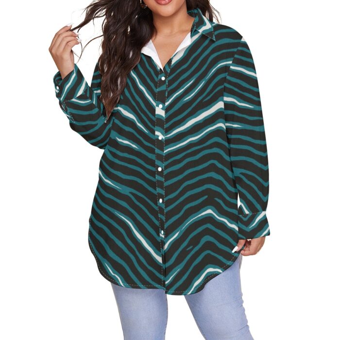 Philadelphia Eagles Zubaz All-Over Print Women's Shirt With Long Sleeve(Plus Size) - Image 1