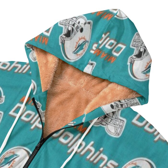 Miami Dolphins Zubaz All-Over Print Kid's Plush Windbreaker - Image 4