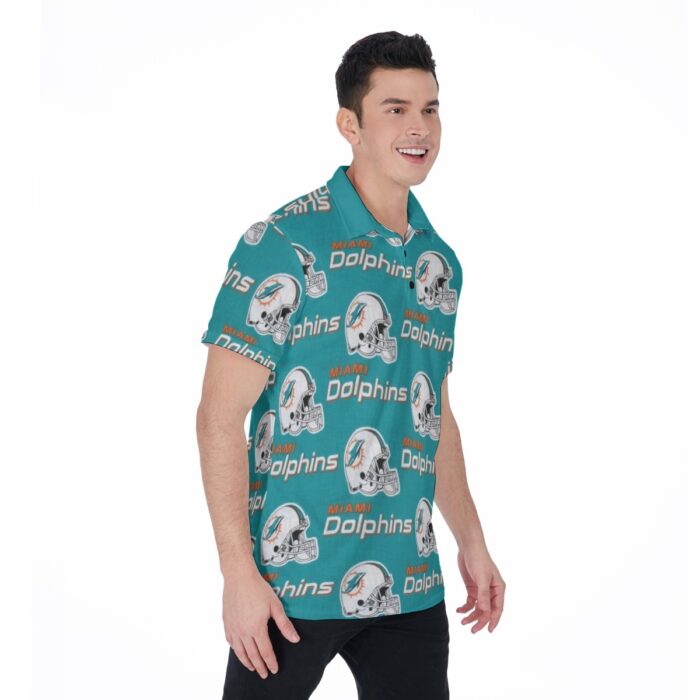 Miami Dolphins Zubaz All-Over Print Men's Polo Shirt - Image 3