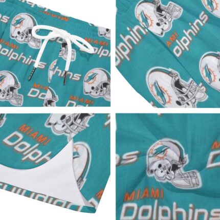 Miami Dolphins Zubaz All-Over Print Men's Side Split Running Sport Shorts