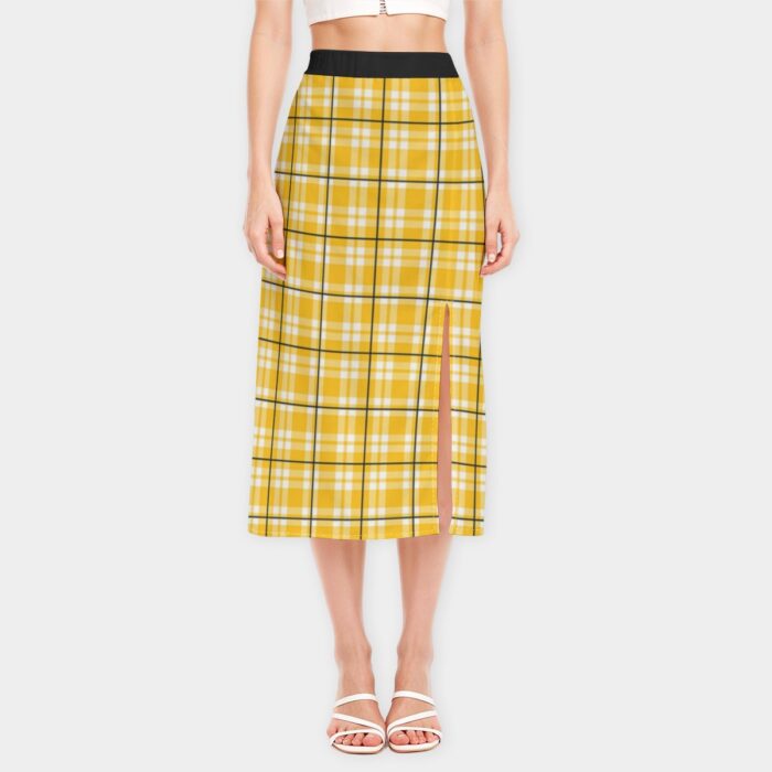 Pittsburgh Steelers All-Over Print Women's High-Waisted Slit Midi Skirt - Image 2