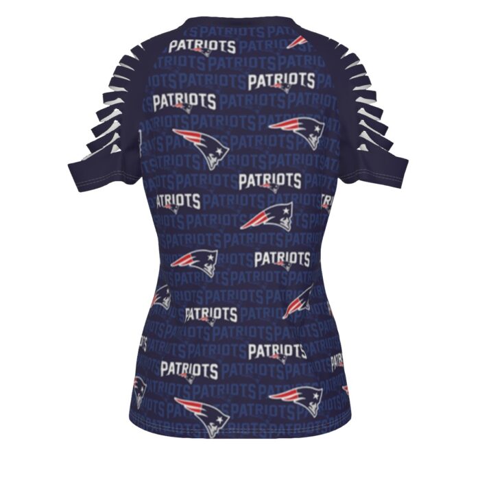 New England Patriots Zubaz All-Over Print Women's Ripped T-Shirt - Image 4