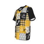 Pittsburgh Steelers Zubaz All-Over Print Men's Short Sleeve T-shirt with Neckline Tie - Image 3