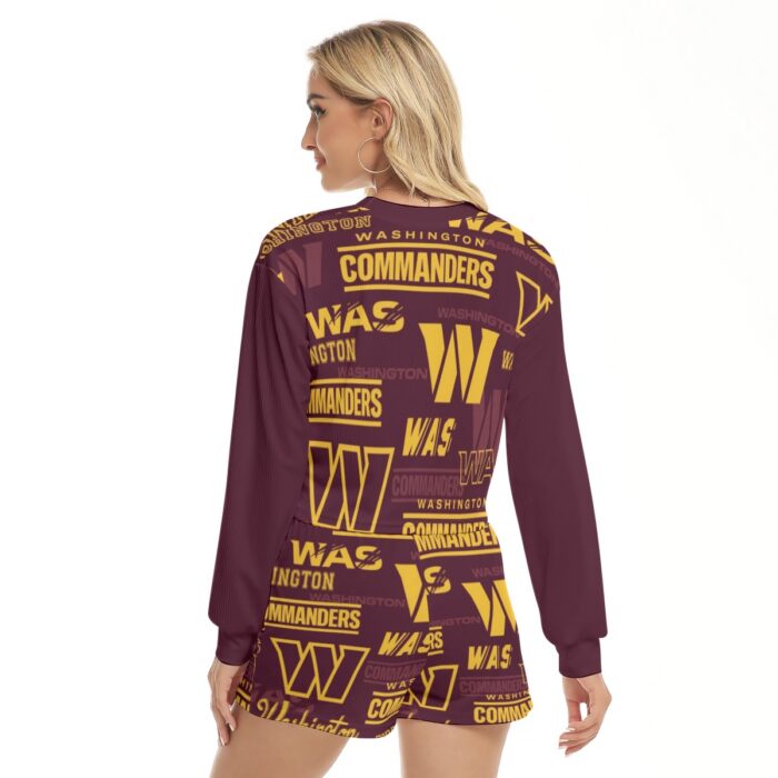 Washington Commanders Women's Short Sweatshirt And Pants Suit - Image 4