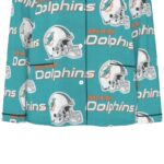 Miami Dolphins Zubaz All-Over Print Women's Long Sleeve Pajama Set With Black Contrast Piping - Image 4