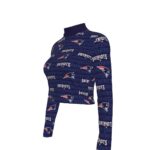 New England Patriots Zubaz Eco-Friendly All-Over Print Women's Turtleneck T-shirt With Long Sleeve - Image 2