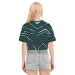 Philadelphia Eagles Zubaz All-Over Print Women's Cropped T-shirt | 190GSM Cotton - Image 4