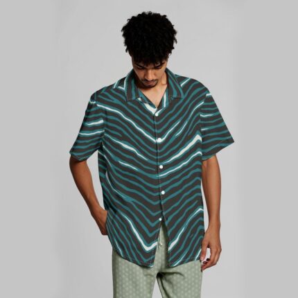 Philadelphia Eagles Zubaz All-Over Print Men's Hawaiian Shirt With Button Closure