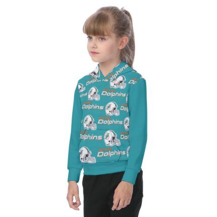 Miami Dolphins Zubaz All-Over Print Oversized Kid's Hoodie