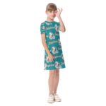 Miami Dolphins Zubaz All-Over Print Kid's Short Sleeve Dress - Image 2