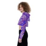 Buffalo Bills Zubaz All-Over Print Women's Crop Top Hoodie - Image 3