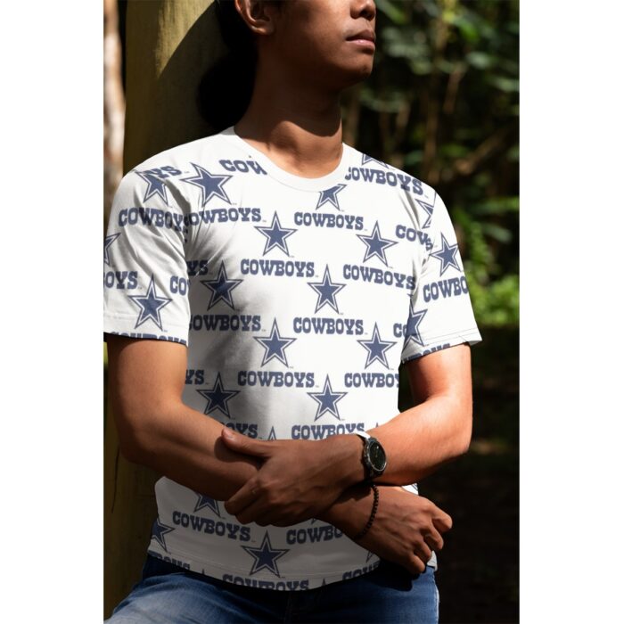 Dallas Cowboys Zubaz All-Over Print Men's O-Neck Sports T-Shirt - Image 3