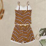 Washington Commanders Zubaz Women's Cami Home Suit With Lace Edge - Image 2