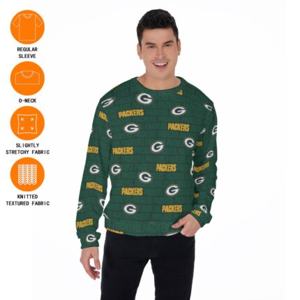 Green Bay Packers All-Over Print Men's Thicken Sweater