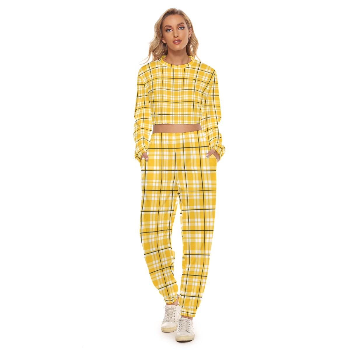 Pittsburgh Steelers All-Over Print Women's Crop Sweatshirt Suit - Image 4