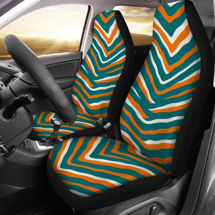 Miami Dolphins Zubaz Universal Car Seat Cover With Thickened Back - Image 2