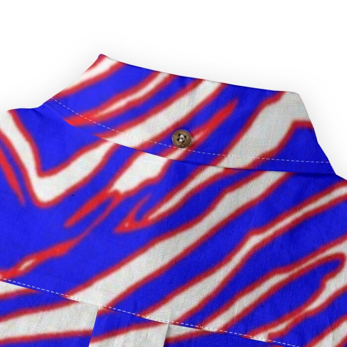 Buffalo Bills Zubaz All-Over Print Men's Casual Lapel Long Sleeve Shirt|125GSM Cotton - Image 2