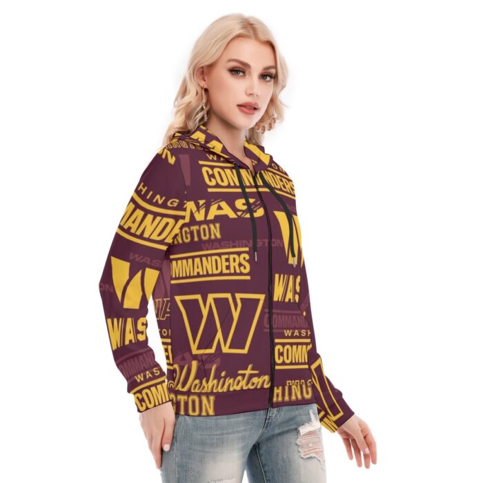 Washington Commanders Redskins Women's Hoodie With Zipper - Image 3