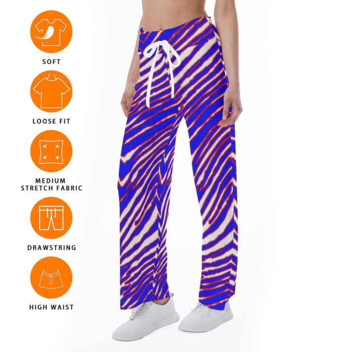Buffalo Bills Zubaz All-Over Print Women's High-waisted Straight-leg Trousers - Image 5