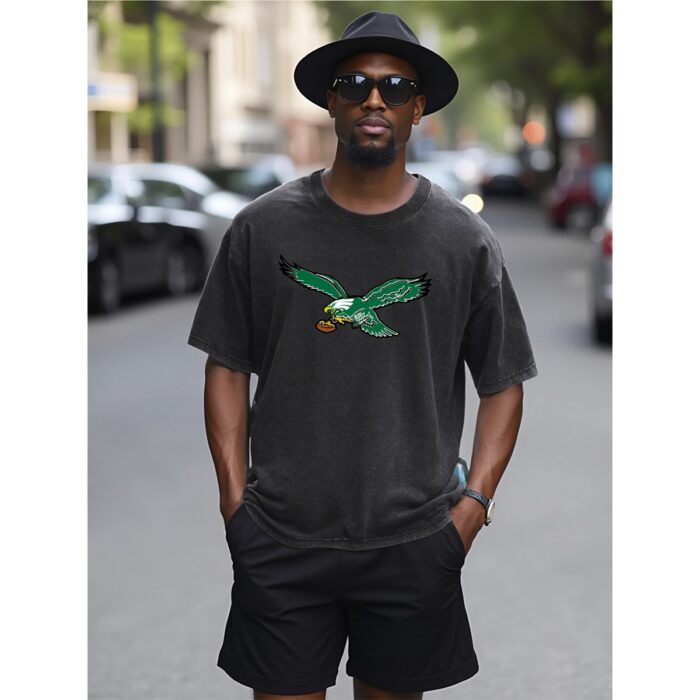 Philadelphia Eagles Zubaz Unisex Heavyweight T-shirt For The USA| 230GSM DTF - Image 5