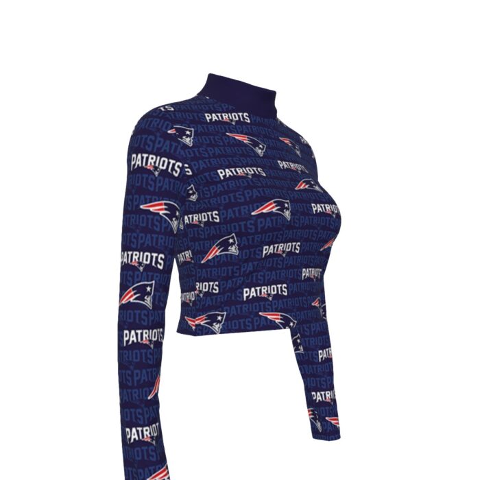 New England Patriots Zubaz Eco-Friendly All-Over Print Women's Turtleneck T-shirt With Long Sleeve - Image 1