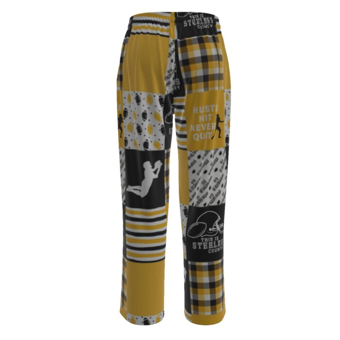 Pittsburgh Steelers Zubaz All-Over Print Unisex Wide-Leg Pants|245GSM Cotton - Image 4
