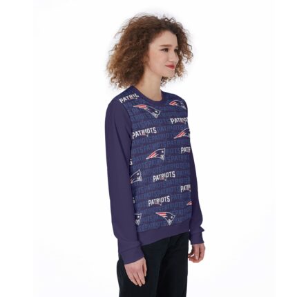 New England Patriots All-Over Print Women's Loose Sweatshirt