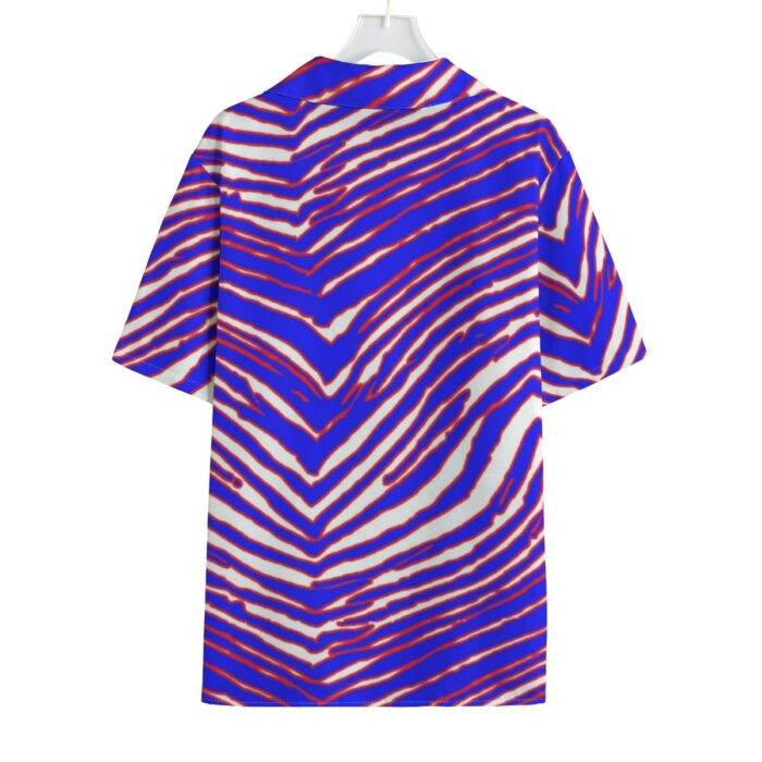 Buffalo Bills Zubaz All-Over Print Men's Faux Linen Hawaiian Shirt - Image 2