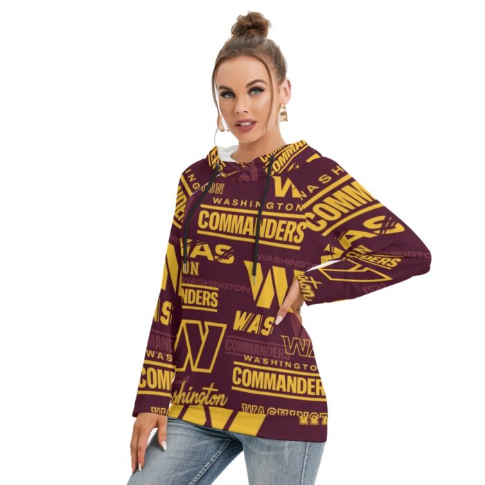Washington Commanders Redskins Women's Hoodie With Double Hood - Image 3
