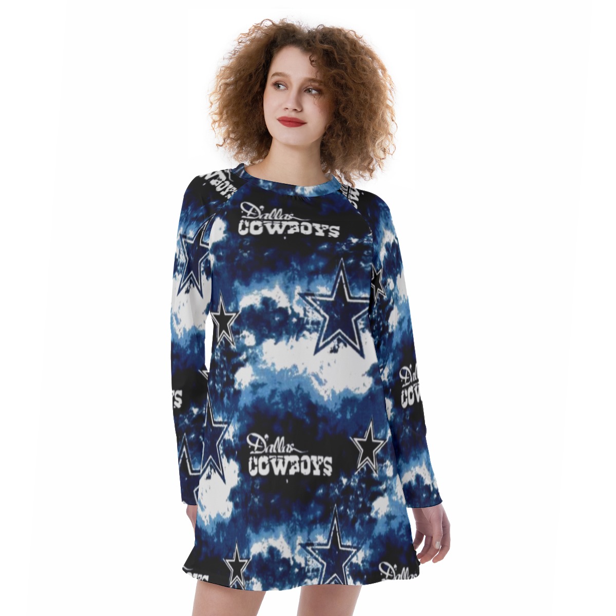 Dallas Cowboys Zubaz All-Over Print Women's Raglan Sleeve Dress - Image 4