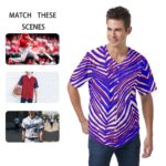 Buffalo Bills Zubaz All-Over Print Men's Short Sleeve Baseball Jersey