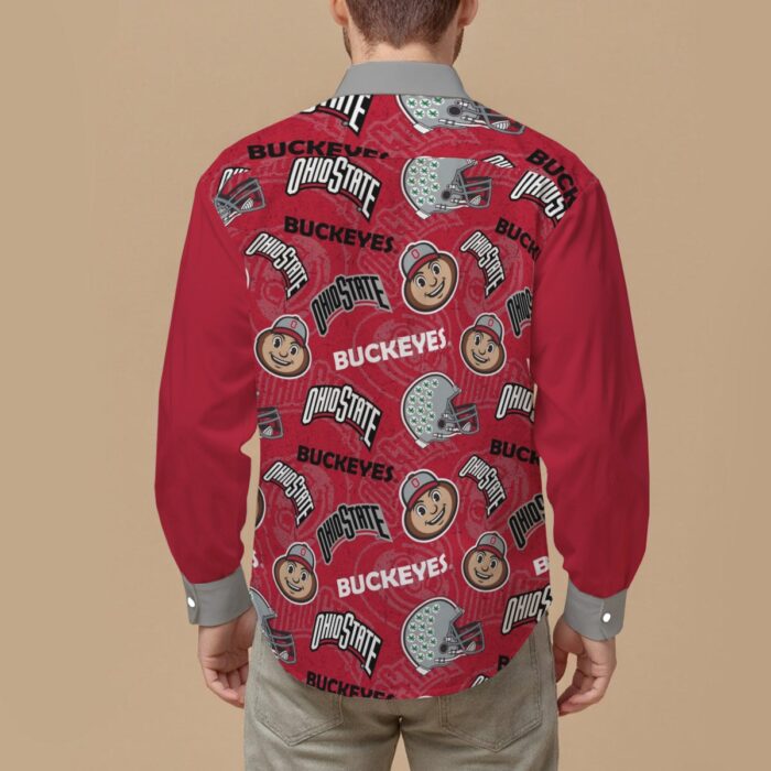 Ohio State Buckeyes Men's Slim Fit Long Sleeve Shirt - Image 2