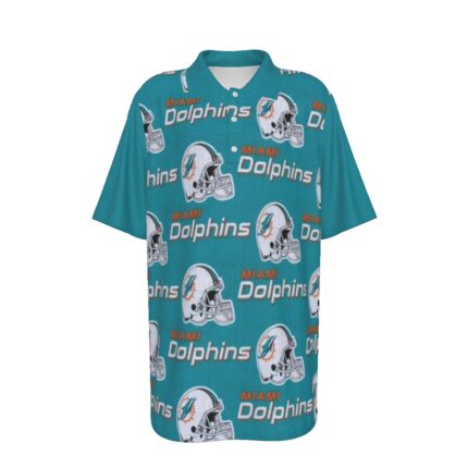Miami Dolphins Zubaz All-Over Print Teenage UV Protection POLO Shirt