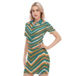 Miami Dolphins Zubaz All-Over Print Women's Polo Collar Dress