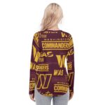 Washington Commanders Women's Raglan Sleeves U-Shaped Hem Long Sleeves Blouse - Image 4