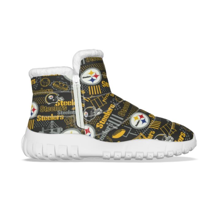 Pittsburgh Steelers Zubaz All-Over Print Women's Zip-up Snow Boots - Image 5