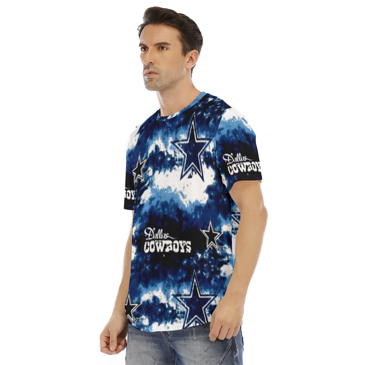 Dallas Cowboys Zubaz All-Over Print Men's Short Sleeve Rounded Hem T-shirt - Image 2