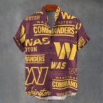 Washington Commanders Men's Stand Collar Shirt|110GSM Imitation Flax