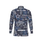 Dallas Cowboys Zubaz All-Over Print Men's Sports Collar Jersey With Long Sleeve| Interlock - Image 7