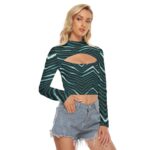 Philadelphia Eagles Zubaz All-Over Print Women's Hollow Chest Keyhole Tight Crop Top - Image 2