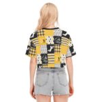 Pittsburgh Steelers Zubaz All-Over Print Women's Cropped T-shirt | 190GSM Cotton - Image 3