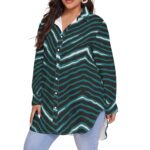 Philadelphia Eagles Zubaz All-Over Print Women's Shirt With Long Sleeve(Plus Size) - Image 2