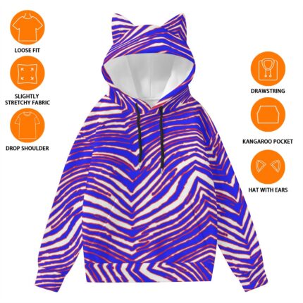 Buffalo Bills Zubaz All-Over Print Women’s Hoodie With Decorative Ears