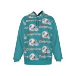 Miami Dolphins Zubaz All-Over Print Men's Heavy Fleece Raglan Hoodie - Image 2