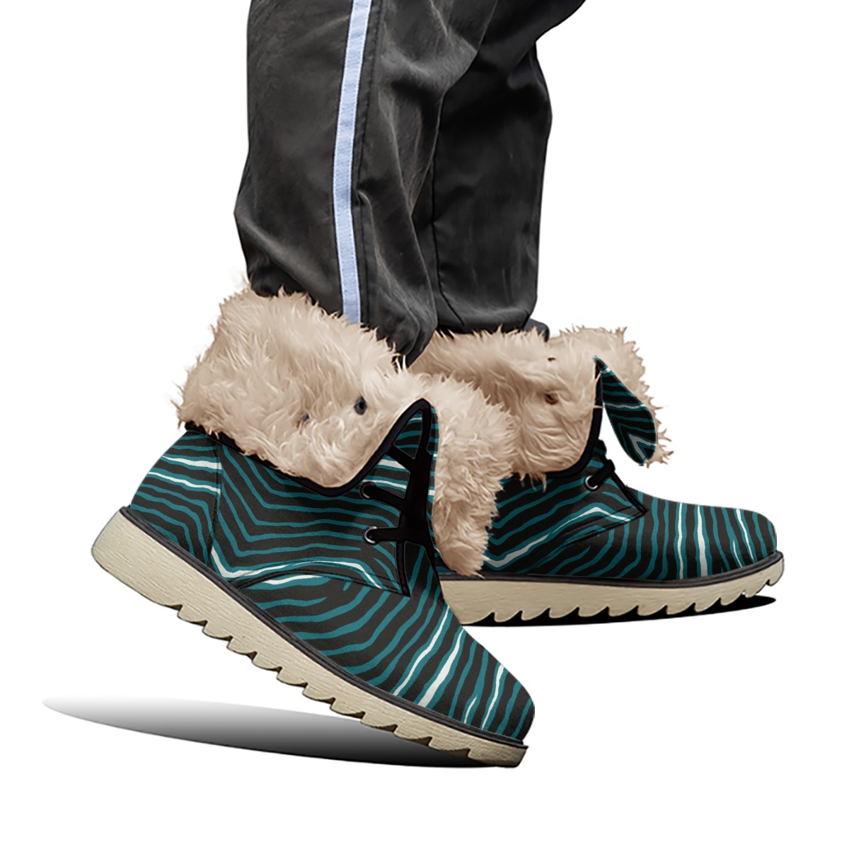 Philadelphia Eagles Zubaz All-Over Print Women's Plush Boots